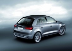 Heckansicht des Audi A1 Sportsback Concept Hybridfahrzeug 2008