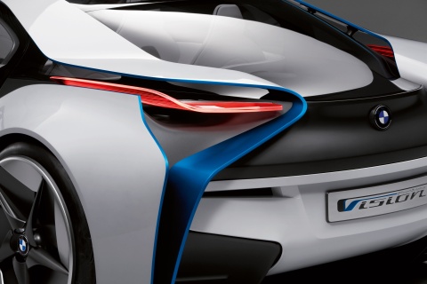 Detailansicht der Heckpartie des Mittelsportwagen BMW Vision EfficientDynamics