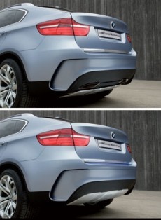 Abdeckung der Auspuffrohre des BMW X6 ActveHybrid