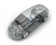 Hybrid-Komponenten des Opel Flextreme