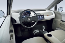 Innenraum des Volkswagen Space Up! Blue Elektroauto